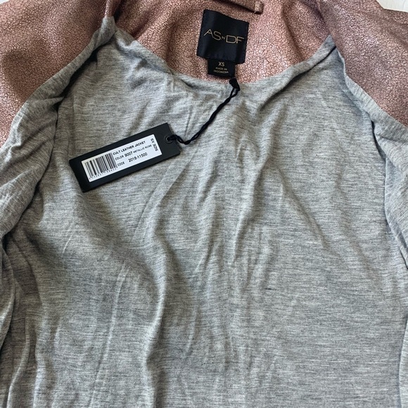 AS by DF Cult Leather‎ Moto Jacket in Metallic Rose - Picture 4 of 8